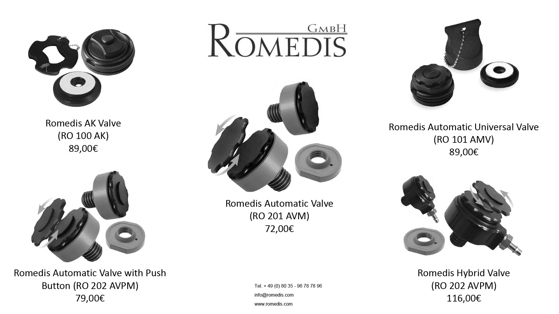 NEU:Romedis Valve Line – Ventile für Vakuum-Schaftsysteme (Ober- und Unterschenkel)  